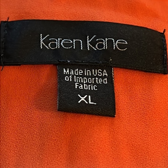 Karen Kane tangerine long sleeves Boho tie front pull over blouse top tunic XL - Picture 5 of 6